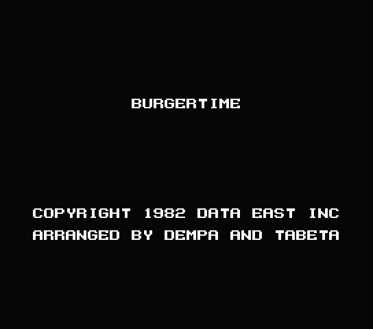 Burger Time title screen for MSX